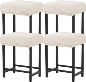Levoberg Bar Stool Cover Rectangle Stretch Counter Height Barstool Slipcovers Rectangular Vanity Stool Cover Kitchen Counter Saddle Seat Cover for Wooden Metal Bench Set of 4 Beige