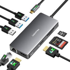 Laptop Docking Station Dual Monitor | 9 in 1 USB C Hub Multiport Adapter with Dual HDMI Ports,1000Mbps LAN, 100W PD, 3 USB, SD Card Reader, USBC Dock for Dell/XPS/Lenovo/Surface/Yoga etc
