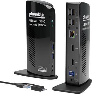 Plugable USB 3.0 Universal Laptop Docking Station Dual HDMI Monitor for Windows and Mac (Driver Required), USB 3.0 or USB-C, 2X HDMI, Gigabit Ethernet, Audio, 6 USB Ports (UD-3900)