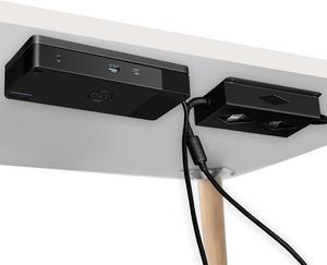 Under Desk Mount for Dell WD19 / WD19S / WD19TBS / WD19TB / WD22TB4 Dock + Power Bricks (for 180W and 130W), Docking Station & Power Bricks Holder