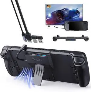 NewQ Portable Steam Deck Dock - OLED Stand with USB C Hub, HDMI 4K@60Hz, 2 USB-A, 100W Max PD-in, Travel Accessories