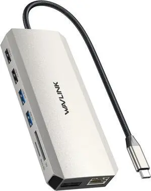 WAVLINK USB C Docking Station Dual Monitor, USB C Hub Laptop Triple Display, USB C to 2 HDMI,DisplayPort, PD Charging,Ethernet,5 USB,SD/TF Card Reader,Audio for MacBook, Dell, HP, Lenovo, Surface