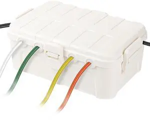 Flemoon Large Outdoor Electrical Box (12.5 x 8.5 x 5 inch), IP54 Waterproof Outdoor Extension Cord Cover Weatherproof, Protect Outlet, Plug, Socket, Timer, Power Strip, Holiday Light Decoration, White