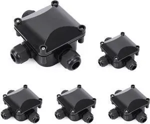 5Pcs Waterproof IP68 Cable Connector, Light IP68 Junction Box, Larger 3-Way External/Outdoor Electrical Junction Box 5.5mm-10.2mm (1 PCS Screwdriver)