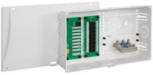 ICC 9 Plastic Structured Wiring Enclosure with Cover, Media Enclosure with CAT6 8-Port PoE++, 1x8 Bridged Telephone RJ31X, & 1x6 Video, Cable Management Box, UL Listed TAA Compliant, ICRESDC9PK