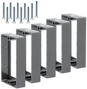 3/4" Single Gang Receptacle Outlet Box Extenders UL Listed, Screws (6-32 x 1.25), Electrical Outlet Extender for Electrical Box & Electrical Outlet Switches, Black/Gray (Pack of 5)