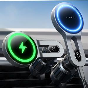 for 15W MagSafe Car Mount Charger [Safer & Faster] Vent Magnetic Wireless Car Charger Car Vent Phone Mount Charger Fits iPhone 16 Pro Max Plus 15 14 13 12  with MagSafe Case Black