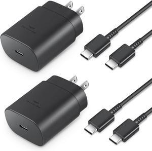 Type C Charger Fast Charging, 25W USB C Fast Charging with 6FT Type C Charger Cord Compatible with Samsung Galaxy S24 Ultra/S24/S24+/S23 Ultra/S23/S22 Ultra/S22/S21 Ultra/S20 Ultra/Note 20 (2-Pack)