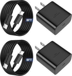 45W Fast Charger USB C for Sam-Sung 2Pack Fast Charging with 6FT Type C Cable for Sam-Sung Galaxy S25 Ultra S24/S23 Ultra,S25/S24/S23/S22,Z Fold 5 6/Z Flip 5 6,Galaxy Tab S10/S9/S8 PPS Wall Charger