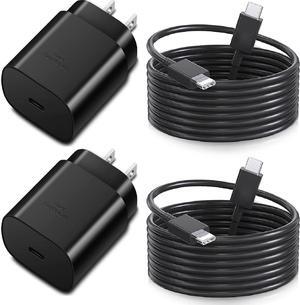 for Samsung Charger Fast Charging Cord 2-Pack Type C Fast Charger 25W USB C Charger Compatible with Samsung Galaxy A16 A15 A55 C55 S25 S25+ S24 S23 S22 S21 S20 Plus/Ultra/FE/Z Fold/Z Flip/Galaxy Tab