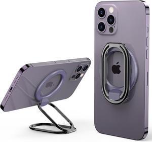 2025 Upgraded Mag Safe Phone Ring Holder, SUPERONE Adjustable Magnetic Kickstand & Removable Phone Grip Compatible with Wireless Charging Only for iPhone 16 & 15 & 14 & 13 & 12 Series - Purple