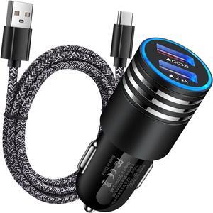 USB C Fast Car Charger for Samsung Galaxy S25 S24 S23 S22 S21 S20 Z Flip 6 5 4/Z Fold 6 5 4 A16 A25 A35 A15 A54 A14 A53 A03S A13 A23,Quick Charge 3.0 Rapid Car Adapter+6ft Type C Fast Charging Cable