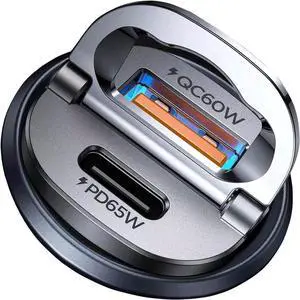Upgraded 125W USB C Car Charger Super Fast Charging for iPhone 16 [PD65W & QC60W][All Metal] Cigarette Lighter Car Charger Car Accessories Dual Port for iPhone 15 iPad  S25 MacBook