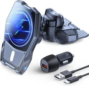 OQTIQ Magnetic Wireless Charging Car Mount CD Phone Holder Compatible with Magsafe iPhone (Black) OQTIQ Magnetic Wireless Charging Car Mount CD Phone Holder Compatible with Magsafe iPhone (Black)