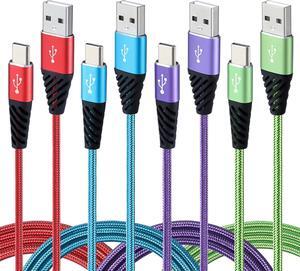 Bynccea Type C Charger Cable 10FT 4-Pack Fast Charging Cord USB A to USB C Cell Phone Charger Nylon Braided Compatible with Samsung Galaxy S10 S9 S8 Note 10 9 Pixel LG V30