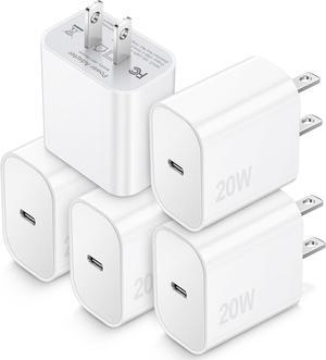 USB C Charger Block, TypeC Charging Blocks 5Pack, 20W PD Quick Fast Charger Box Brick Cube Compatible with iPhone 16/15/14 Pro Max/14 Plus/13 Pro/12 Pro/AirPods/iPad/Galaxy,Pixel 4/3