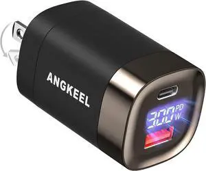 33W USB C Wall Charger, GaN Dual Port 30W Fast Charging Block with Power Display/PPS/PD/QC 3.0, for iPhone 16/15/14, Samsung S24/S23, iPad Air