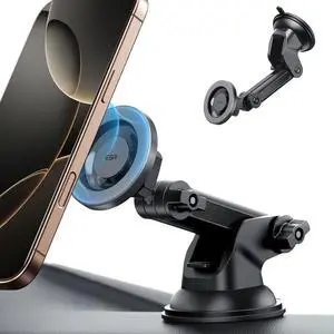 ESR Dashboard Magnetic Phone Holder for Car, for MagSafe Car Mount, Windshield Magnetic Car Mount for iPhone 16/15/14/13/12, Samsung Galaxy S25, Car Accessories, Charging Not Supported, Metallic Grey