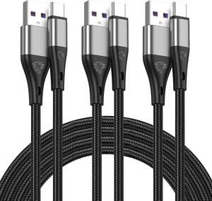 Extra Long 16FT USB Type C Cable Fast Charging,3pack Premium Nylon Braided 3A Rapid Charger Cord,Type C to A Cable Compatible for Samsung Galaxy S21 S20 S10 S9 S8 Plus,Note 20 10 9 8, LG V50 V40 G8