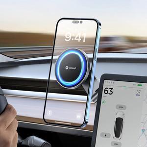 Tesla Phone MountStrongest Magnet Power Foldable Hidden Tesla Phone Holder Fit for All Phones Tesla Model 3/Y/Cybertruck Accessories Tesla Model 3 Model Y for MagSafe Car Mount