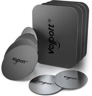 volport Metal Plate for Phone Magnet, 10 Pack MagicPlate with 3M Adhesive Replacement for Magnetic Phone Car Mount Holder & Cradle & Stand (Vent/CD/Windshield/Dashboard) - Rectangle and Round