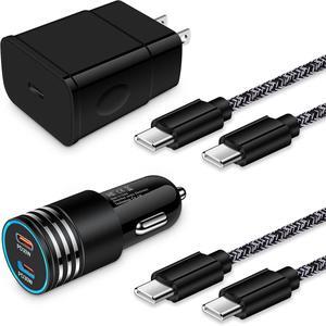 Super Fast Charger Type C, 25W Android Phone Charger for Samsung Galaxy A16 A15 A14 5G A06 A55 A54 A53 A35 S25 Ultra S25+ S25 S24 FE S23 S22 S21 S20 A03s A13 A12, 60W Car Charger, USB C to USB C Cable