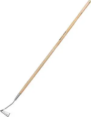 Berry&Bird Swoe Garden Hoe, 61.8'' Stainless Steel Long Handled 3 Edge Hoe with Wooden Hand, Mini Angled/Warren Hoe, Soil Cultivator Weeding Tool for Grass Flower Backyard