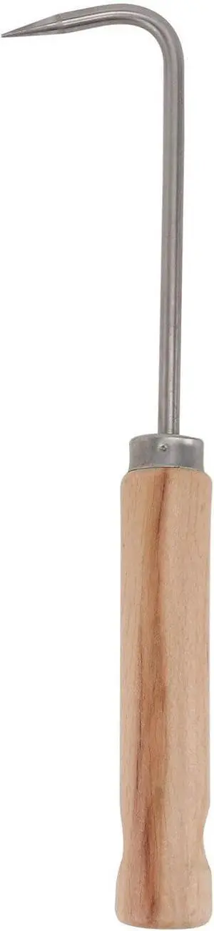 YARNOW Single Claw Hook, Manganese Steel Root Remover with Wooden Handle, Garden Weeding Tool for Digging, Weeding, and Gardening Tasks (Khaki)