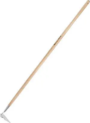 Berry&Bird Flat Edge Garden Hoe, 58'' Hoes Garden Tool with Long Wood Handle, Stainless Steel Weeding Hoe, Heavy Duty Weeder Hoe Tool for Gardening Digging Soil Loosening, Edging & Cultivating