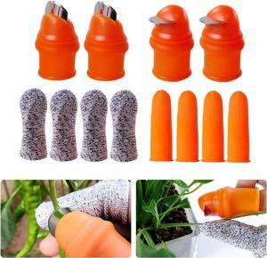 YBB 12 Pcs Gardening Silicone Thumb Knife Harvesting Tool, Separator Finger Plant Fruit Picking Knife Garden Tool (S)