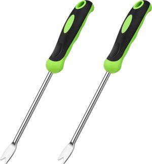 Hand Weeder Tool Garden Weeding Tool Gardening Weeder Tool with Ergonomic Handle, Stainless Steel Garden Lawn Farmland Transplant Gardening Plant Tool2 Pronged Fork, 2 Pieces