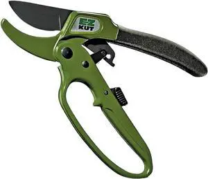 EZ Kut Heavy Duty Pruning Shears Green - with Ratcheting Action Great Garden Hand Tool Clippers Gardening pruners arthritis tools Ratcheting Anvil Hand Pruner Pruning Shears Heavy Duty Since 1988