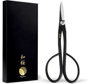 Wazakura Yasugi Steel Satsuki Bonsai Scissors for Trimming Made in Japan 7 inch (180 mm), Japanese Garden Bonsai Tools, Pruning Shears for Flowers and Herbs