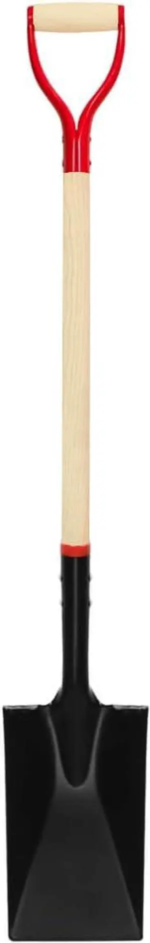 Spade Shovel for Digging, Heavy Duty Spade Shovel with Wooden D-Handle, Square Flat Shovel for Gardening and Edging, 45 Inches