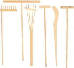 HEALLILY 6pcs Bamboo Zen Garden Rakes Meditation Sand Mini Zen Garden Tools Accessories for Home Office Table Decoration