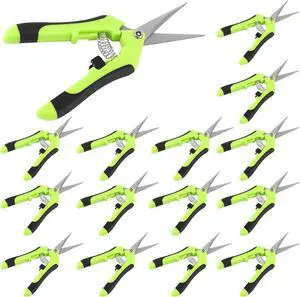 HAKZEON 15 Pack 6.5 Inch Professional Bud Trimming Scissors,Stainless Steel Micro-Tip Gardening Hand Pruners with Straight Blades, for Easy Pruning Garden Tree Pot Plant Flowers