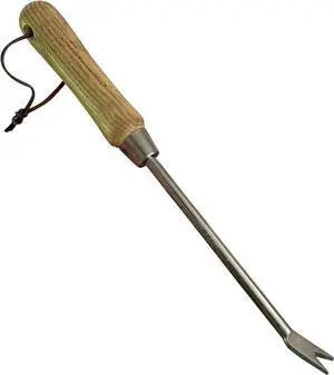 Garden Guru Eco Dandelion Weeder Tool with Ergonomic Wood Handle - 100% Recycled Stainless Steel - Rust Resistant - FSC Certified Wood - Weed Puller for Planting, Weeding, Flower & Vegetable Care