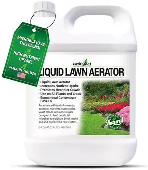 Covington Liquid Lawn Aerator (32oz)  Soil Conditioner & Softener for Lawns & Gardens  Loosens Clay & Compacted Soil for Better Water & Nutrient Absorption  Liquid Aeration Concentrate, Made in USA