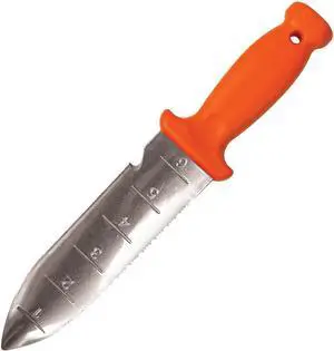 A.M. Leonard Deluxe Soil Knife, Orange  Hori Hori w/ 6-Inch Stainless Steel Blade