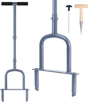 Manual Lawn Coring Aerator Tool, Plug Coring for Compacted Soils, Grass Aerators for Small Yards, Gardening Hand Tools, Aerator Lawn Tool for Loosen Soils -37 InchesBlack