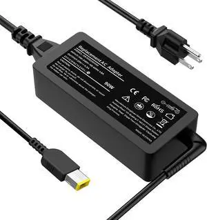 New 90W/65W USB Tip AC Adapter Compatible with Lenovo Thinkpad X1 T460 T470 T450 T430 T440 T440P T540P 440S T460S T560 E560 E550 E440 IdeaPad Z510 Z710 PA-1900-081 6277-9QU Laptop Power Supply Cord
