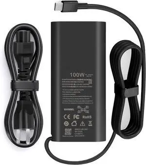 New GAN Slim AC Adapter,100W USB C Laptop Charger for DELL Latitude 5540 5440 5340 7440 Inspiron 14 Power Cord,100W Dell Laptop Charger