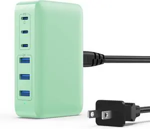 USB C Charger Block, GaN III 8-Port USB C Fast Charging Station PPS PD 65W Laptop Charger Adapter Compatible with MacBook Pro/Air,DELL,HP Surface,iPhone 15/Pro/14/13,Galaxy S23,Light Green