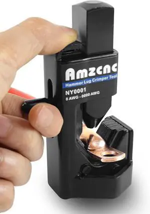 AMZCNC Hammer Lug Crimper Tool - 0000 AWG Battery and Welding Cables( 8 AWG TO 4/0 Wire Gauge) AMZCNC Hammer Lug Crimper Tool - 0000 AWG Battery and Welding Cables( 8 AWG TO 4/0 Wire Gauge)