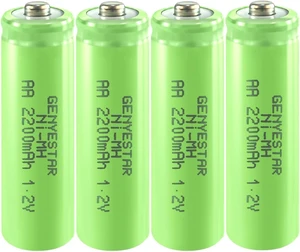 AA Rechargeable Batteries NIMH 1.2V 2200mAh Double A Battery High Capacity Pre-Charged Low Self Discharge for Solar Lights Toys Household Devices TV Remote, 4 Pack AA Rechargeable Batteries NIMH 1.2V 2200mAh Double A Battery High Capacity Pre-Charged Low Self Discharge for Solar Lights Toys Household Devices TV Remote, 4 Pack
