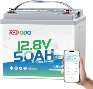 Redodo 12V 50Ah LiFePO4 Deep Cycle Battery for Marine, RVs