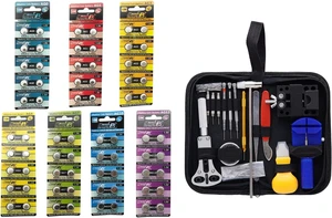 (Total 70 pcs AG0 AG1 AG3 AG4 AG7 AG10 AG13 Alkaline Assorted AG 1.5V Button Cell Battery Single Use Watch Toys Remotes Come with 147 pcs Watch Repair Tool Kit (Total 70 pcs AG0 AG1 AG3 AG4 AG7 AG10 AG13 Alkaline Assorted AG 1.5V Button Cell Battery Single Use Watch Toys Remotes Come with 147 pcs Watch Repair Tool Kit