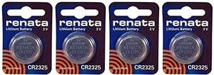 Renata CR2325 Batteries - 3V Lithium Coin Cell 2325 Battery (4 Count) Renata CR2325 Batteries - 3V Lithium Coin Cell 2325 Battery (4 Count)