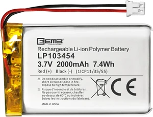 EEMB 3.7V 103454 2000mAh Lipo Battery Rechargeable JST2.0 Connector 1-Pack EEMB 3.7V 103454 2000mAh Lipo Battery Rechargeable JST2.0 Connector 1-Pack