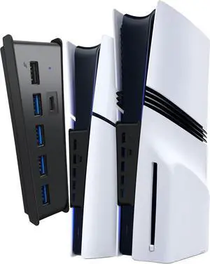 Joso 6 Ports USB Hub for PS5 Pro/Slim, USB Port Expander for PS5 with 4 USB-A + 1 Charging Port + 1 Type C 3.1, Compatible with PlayStation 5 Slim & Pro Accessories - Black Joso 6 Ports USB Hub for PS5 Pro/Slim, USB Port Expander for PS5 with 4 USB-A + 1 Charging Port + 1 Type C 3.1, Compatible with PlayStation 5 Slim & Pro Accessories - Black